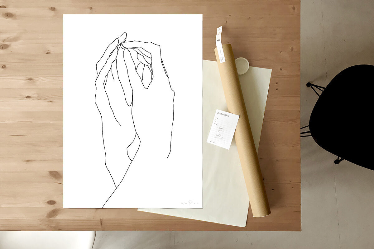 FredericForest_Grammatical_ArtPrint_HandsOfLove_Packaging