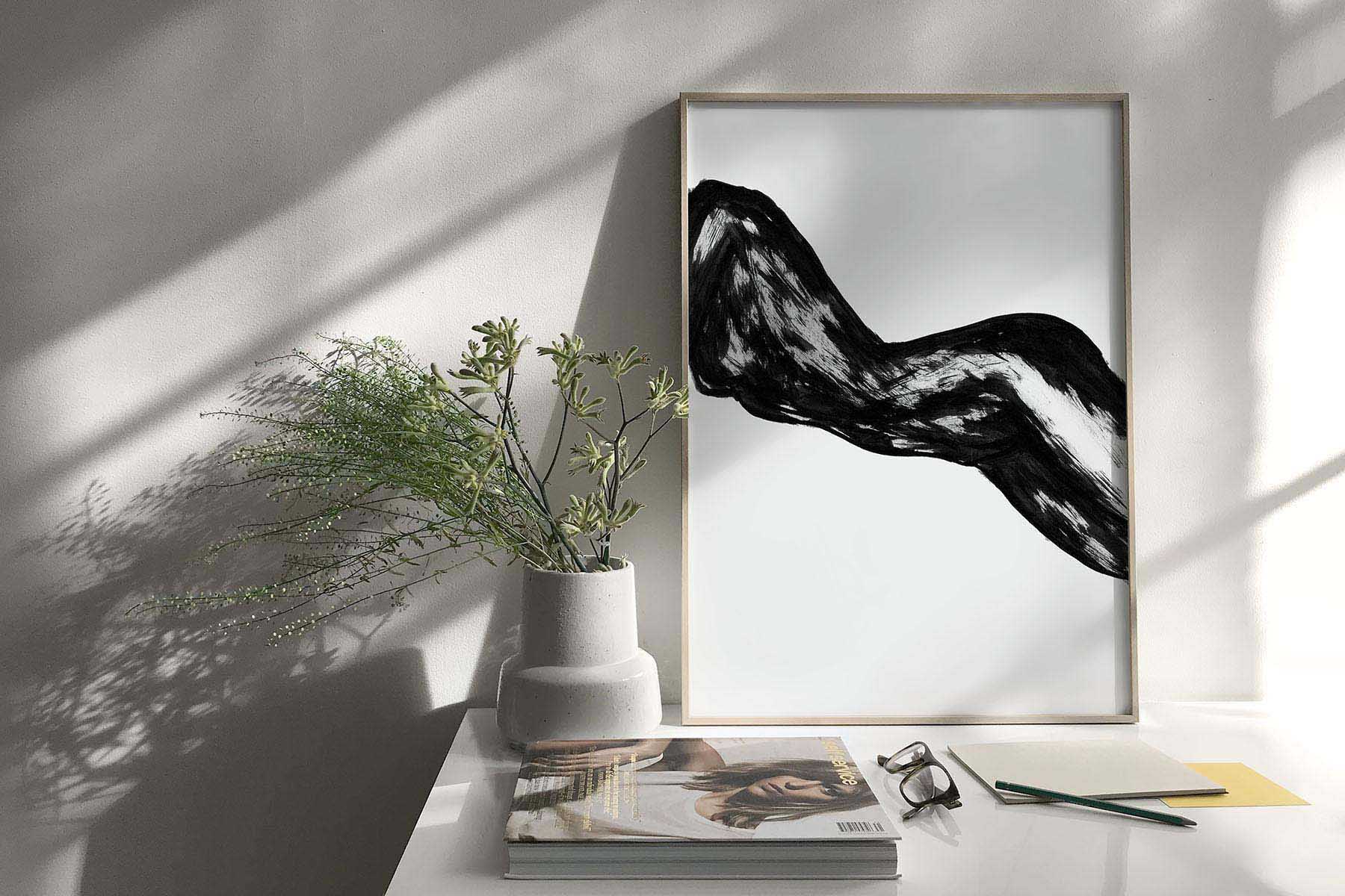 FredericForest_Grammatical_MinimalDrawingArt_50x70cm_WomanResting03_Scene01