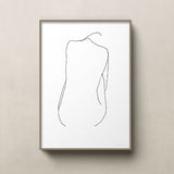 FredericForest_Grammatical_MinimalDrawingArt_50x70cm_WomanSittingFromBack_Scene1