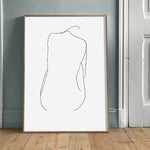 FredericForest_Grammatical_MinimalDrawingArt_50x70cm_WomanSittingFromBack_Scene4