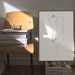 FredericForest_Grammatical_MinimalDrawingArt_50x70cm_WomanThinking02_Scene01