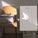 FredericForest_Grammatical_MinimalDrawingArt_50x70cm_WomanThinking02_Scene01