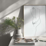 FredericForest_Grammatical_MinimalDrawingArt_50x70cm_WomanThinking02_Scene02