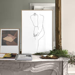 FredericForest_Grammatical_MinimalDrawingArt_50x70cm_WomanThinking02_Scene03