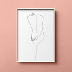 FredericForest_Grammatical_MinimalDrawingArt_50x70cm_WomanThinking02_Scene04