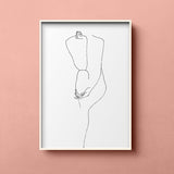 FredericForest_Grammatical_MinimalDrawingArt_50x70cm_WomanThinking02_Scene04