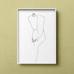 FredericForest_Grammatical_MinimalDrawingArt_50x70cm_WomanThinking02_Scene05