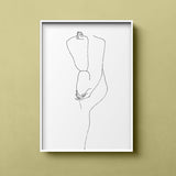 FredericForest_Grammatical_MinimalDrawingArt_50x70cm_WomanThinking02_Scene05