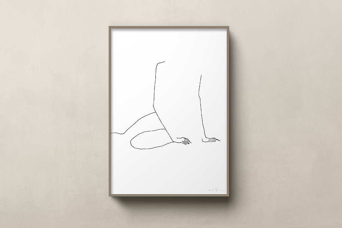 FredericForest_Grammatical_MinimalDrawingArt_50x70cm_WomanWakingUp2_Scene1