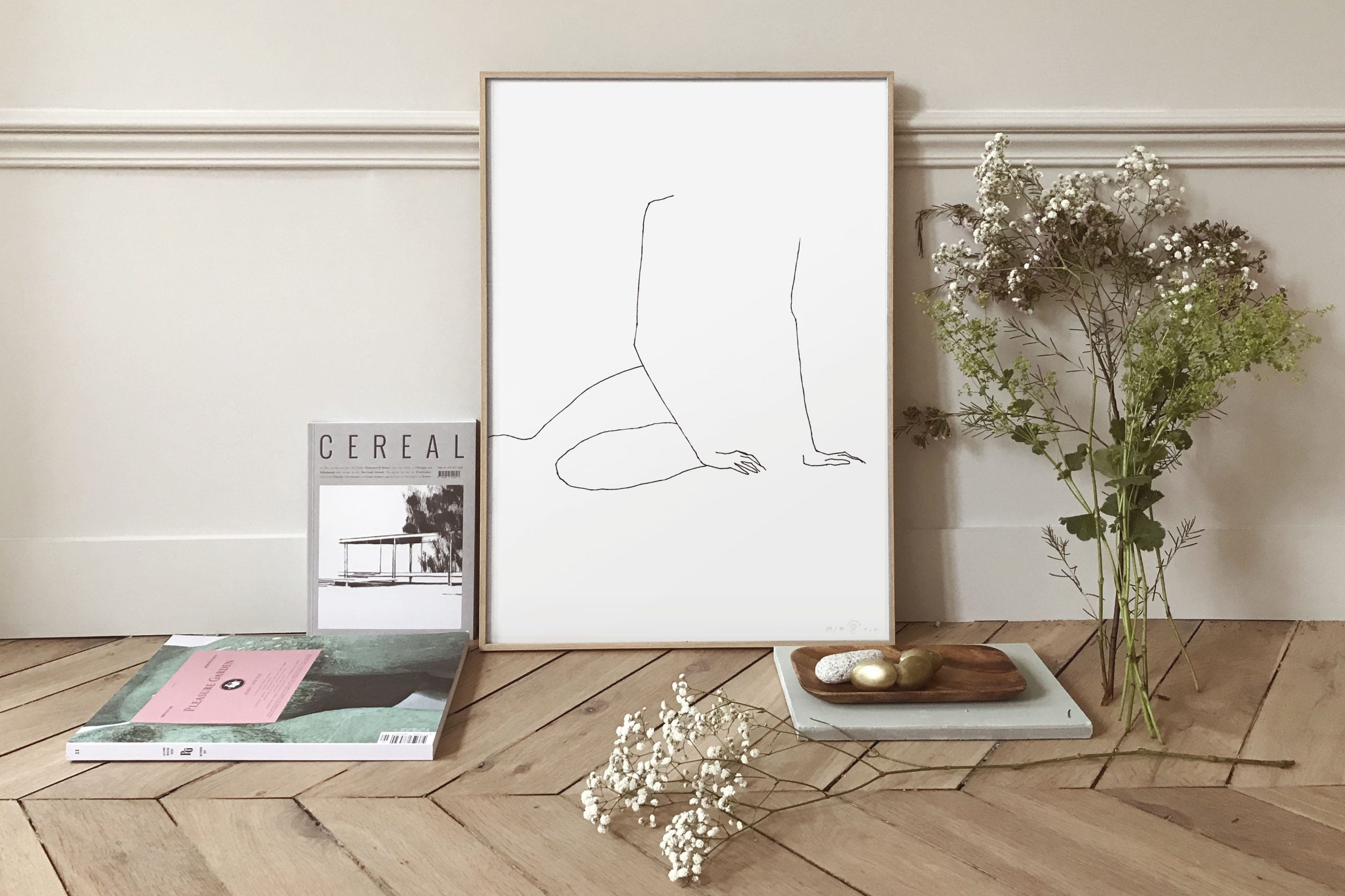 FredericForest_Grammatical_MinimalDrawingArt_50x70cm_WomanWakingUp2_Scene10