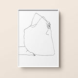 FredericForest_Grammatical_MinimalDrawingArt_70x50cm_WomanStretching01_Scene01