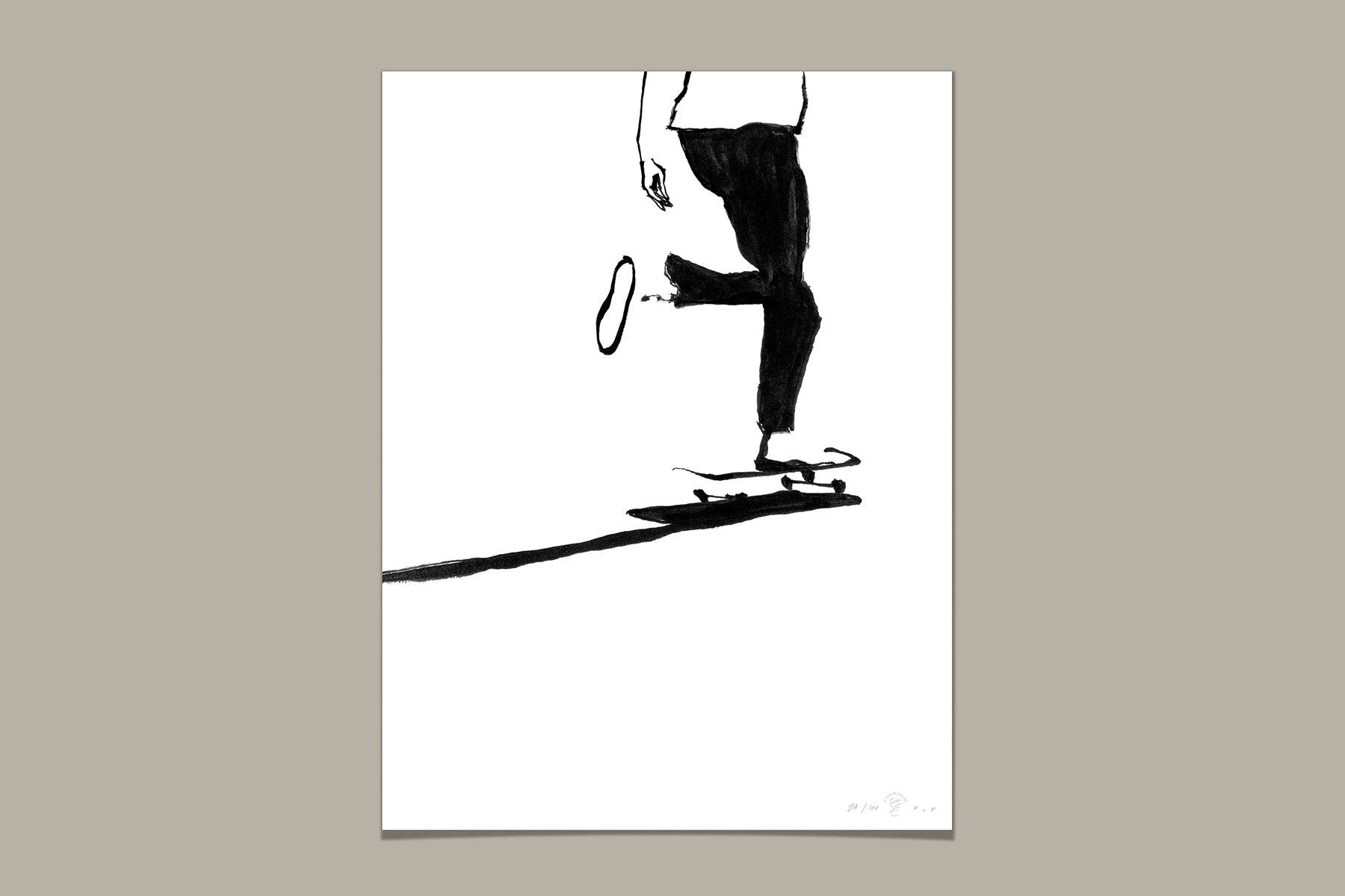 FredericForest_Grammatical_Neutral_MinimalDrawingArt_30x40cm_Skateboarding03