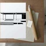 FredericForest_Grammatical_Neutral_MinimalDrawingArt_50x70cm_FarnsworthHouse1_MiesVanDerRohe_Package