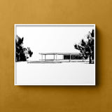 FredericForest_Grammatical_Neutral_MinimalDrawingArt_50x70cm_FarnsworthHouse2_MiesVanDerRohe_Scene2