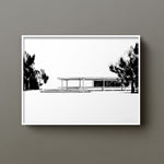 FredericForest_Grammatical_Neutral_MinimalDrawingArt_50x70cm_FarnsworthHouse2_MiesVanDerRohe_Scene3