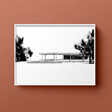 FredericForest_Grammatical_Neutral_MinimalDrawingArt_50x70cm_FarnsworthHouse2_MiesVanDerRohe_Scene4