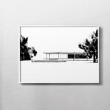 FredericForest_Grammatical_Neutral_MinimalDrawingArt_50x70cm_FarnsworthHouse2_MiesVanDerRohe_Scene5