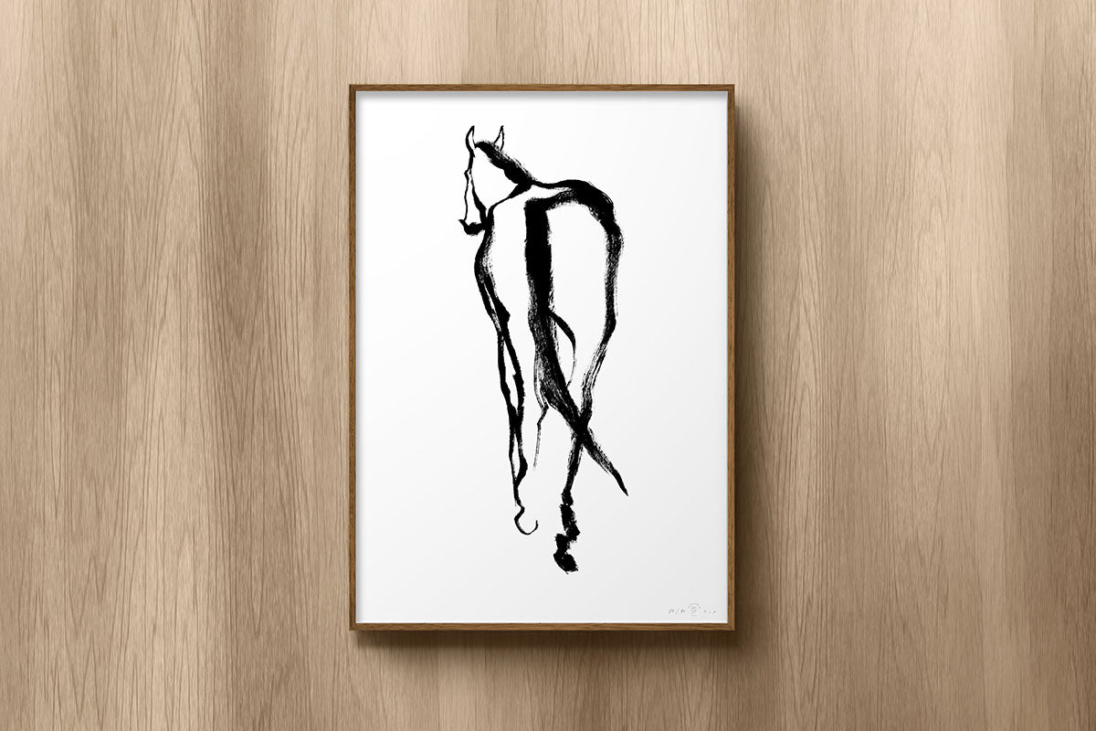 FredericForest_Grammatical_Neutral_MinimalDrawingArt_50x70cm_Horse2_Scene1