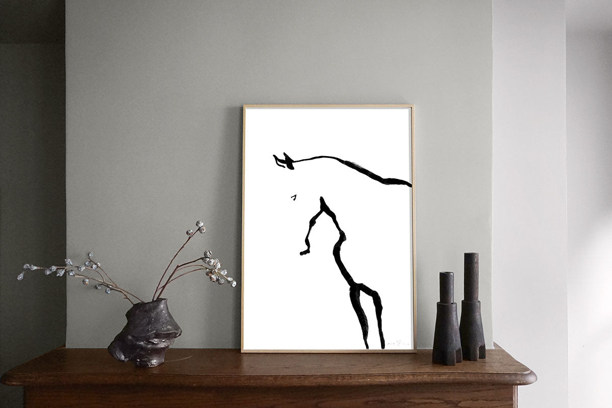 FredericForest_Grammatical_Neutral_MinimalDrawingArt_50x70cm_Horse4_Scene6