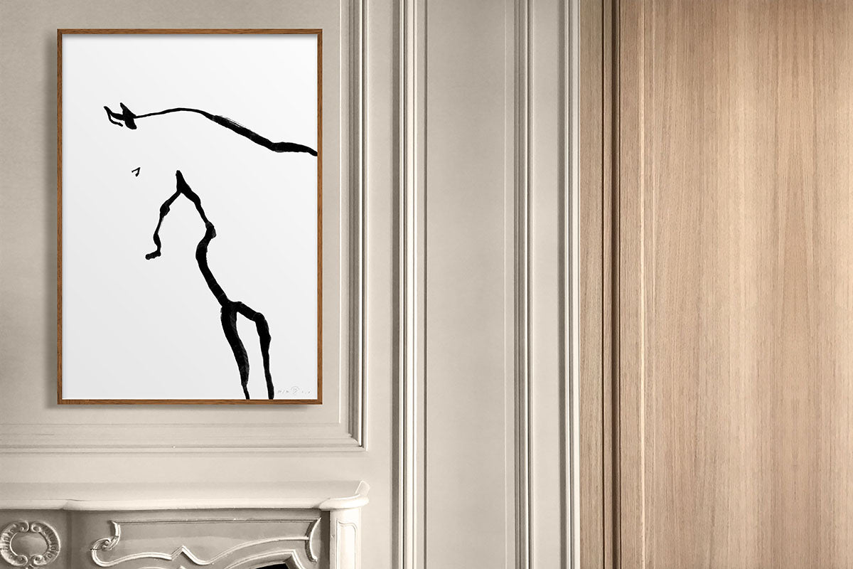 FredericForest_Grammatical_Neutral_MinimalDrawingArt_50x70cm_Horse4_Scene9