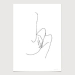 FredericForest_Grammatical_Neutral_MinimalDrawingArt_50x70cm_WomanCrossingHerLegs