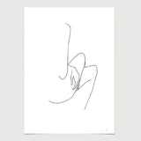 FredericForest_Grammatical_Neutral_MinimalDrawingArt_50x70cm_WomanCrossingHerLegs