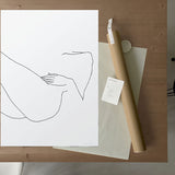 FredericForest_Grammatical_Neutral_MinimalDrawingArt_50x70cm_WomanResting2_Package