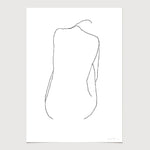 FredericForest_Grammatical_Neutral_MinimalDrawingArt_50x70cm_WomanSittingFromBack