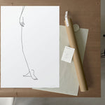 FredericForest_Grammatical_Neutral_MinimalDrawingArt_50x70cm_WomanStanding2_Package