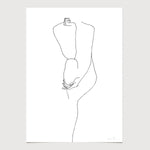 FredericForest_Grammatical_Neutral_MinimalDrawingArt_50x70cm_WomanThinking02