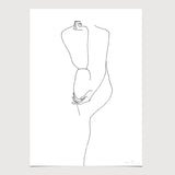 FredericForest_Grammatical_Neutral_MinimalDrawingArt_50x70cm_WomanThinking02