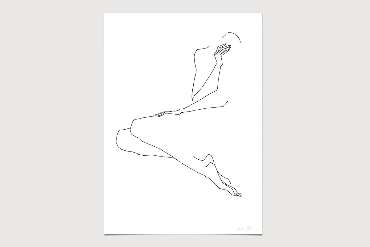 FredericForest_Grammatical_Neutral_MinimalDrawingArt_50x70cm_WomanWaiting3