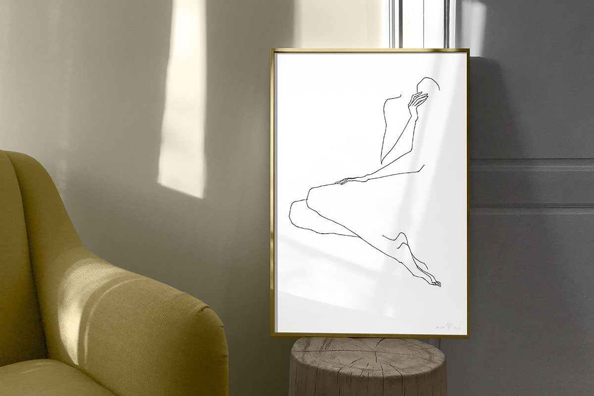 FredericForest_Grammatical_Neutral_MinimalDrawingArt_50x70cm_WomanWaiting3_Scene1