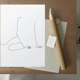 FredericForest_Grammatical_Neutral_MinimalDrawingArt_50x70cm_WomanWakingUp2_Package