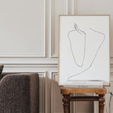 FredericForest_Grammatical_PhotoByNomadesStudio_MinimalDrawingArt_50x70cm_WomanLooking_EA