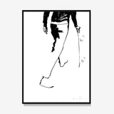 FredericForest_Grammatical_Print_MinimalDrawingArt_30x40cm_Skateboarding1_Framed_Black