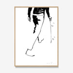 FredericForest_Grammatical_Print_MinimalDrawingArt_30x40cm_Skateboarding1_Framed_Natural