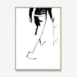 FredericForest_Grammatical_Print_MinimalDrawingArt_30x40cm_Skateboarding1_Framed_Natural