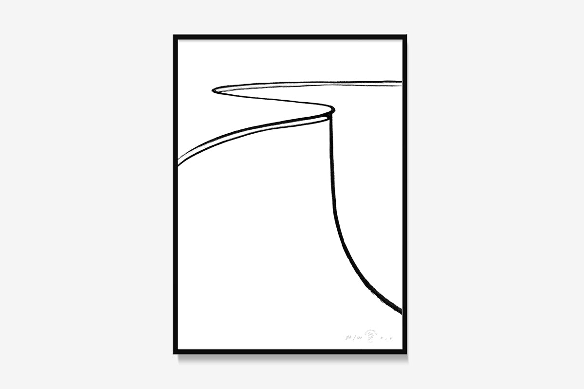 FredericForest_Grammatical_Print_MinimalDrawingArt_30x40cm_Skateboarding2_Framed_Black