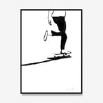 FredericForest_Grammatical_Print_MinimalDrawingArt_30x40cm_Skateboarding3_Framed_Black