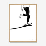 FredericForest_Grammatical_Print_MinimalDrawingArt_30x40cm_Skateboarding3_Framed_Natural