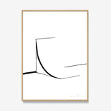 FredericForest_Grammatical_Print_MinimalDrawingArt_30x40cm_Skateboarding4_Framed_Natural