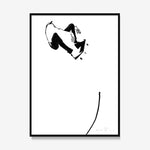 FredericForest_Grammatical_Print_MinimalDrawingArt_30x40cm_Skateboarding6_Framed_Black