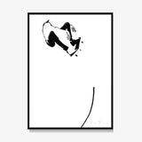FredericForest_Grammatical_Print_MinimalDrawingArt_30x40cm_Skateboarding6_Framed_Black