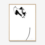 FredericForest_Grammatical_Print_MinimalDrawingArt_30x40cm_Skateboarding6_Framed_Natural