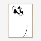 FredericForest_Grammatical_Print_MinimalDrawingArt_30x40cm_Skateboarding6_Framed_Natural