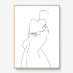 FredericForest_Grammatical_Print_MinimalDrawingArt_50x70cm_Amour_Framed_Natural