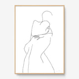 FredericForest_Grammatical_Print_MinimalDrawingArt_50x70cm_Amour_Framed_Natural