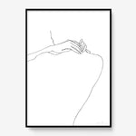FredericForest_Grammatical_Print_MinimalDrawingArt_50x70cm_HandsOnTheNeck_Framed_Black