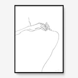 FredericForest_Grammatical_Print_MinimalDrawingArt_50x70cm_HandsOnTheNeck_Framed_Black